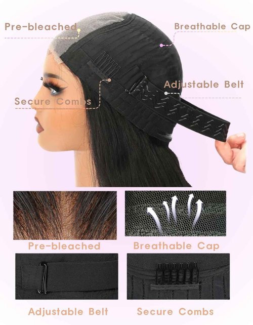 Qokyku Glueless Wigs Human Hair Pre Plucked Pre Cut Deep Wave Lace Front Wigs Human Hair 5x5 HD Lace Closure Wig 180 Density Wear and Go Wig for Black Women Beginner Friendly 24 Inch