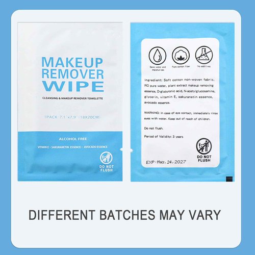 500 Pack Individual Makeup Remover Wipes, Makeup Remover Wipes Individually Wrapped Makeup Wipes Bulk Face Cleansing Wipes, Travel Makeup Remover Cloth for Hotel Skin Care Face Cleansing