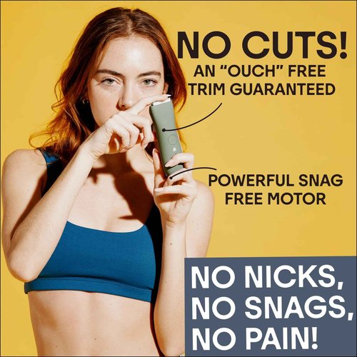 MERIDIAN The Trimmer Premium - Body Hair Trimmer & Electric Shaver for Men and Women for Pubic Hair, Chest, Legs & Bikini Line, Waterproof & Rechargeable, Sage