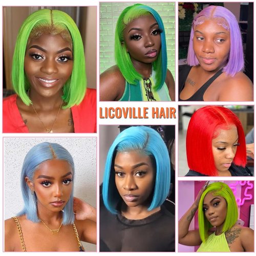 613 Bob Wigs 13x6 Blonde Lace Front Wig Human Hair Bob 180% Density Straight 613 Blonde Wig Human Hair Free Part Pre Plucked 14 Inch HD Transparent Blunt Cut Lace Front Bob Wigs for Black Women