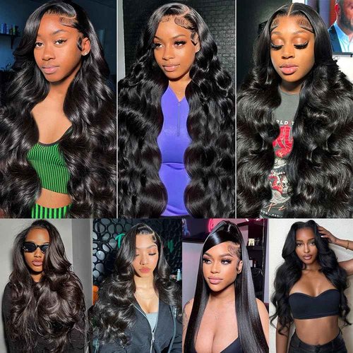 Fongly Body Wave Lace Front Wigs Human Hair 13x6 Lace Front Wigs Human Hair 200% Density 26 Inch 13x6 HD Lace Frontal HumanHair Wigs for Black Women With BabyHair