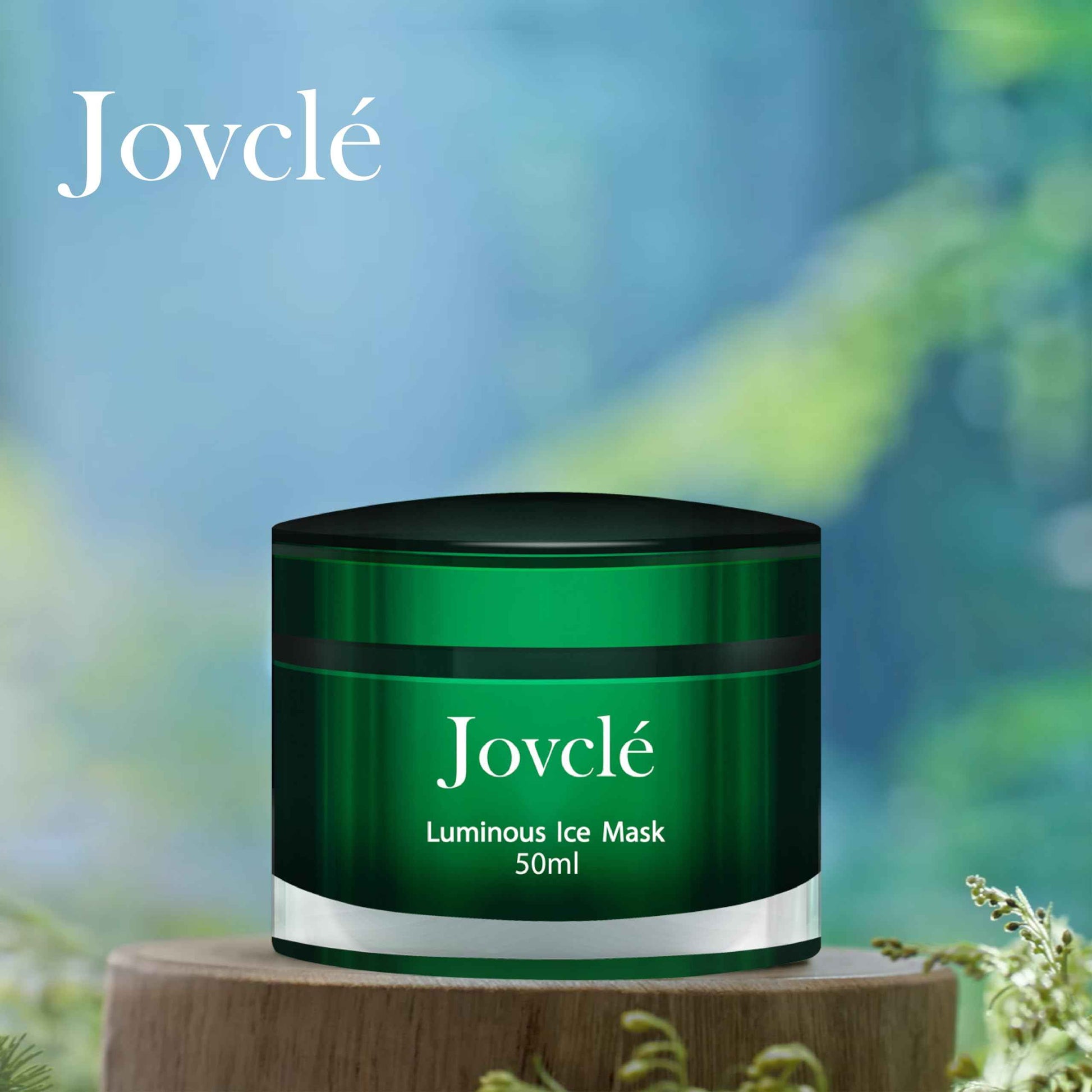 Jovclé Luminous Ice Facial Mask, Hydrating Gel for Sensitive Skin, Herbal-Infused Formula with Centella Asiatica, Astragalus, Ginseng & Osmanthus, 1.69 fl. oz