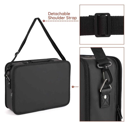 Barber Tool Bag, Segbeauty 10.8 x 14.6in PU Leather Travel Makeup Toiletry Carrying Case, Hair Styling Cutting Kit Storage Organizer for Dryer Clipper Shears Combs Cosmetics Salon Beauty Supplies