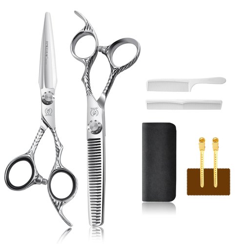 Fenice Peak 6'' Hair Cutting Scissors Set 440C Stainless Steel Barber Shears Kit with Cutting & Thinning Scissors
