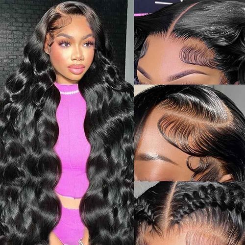 BOSDIOS 13x6 Body Wave Lace Front Wigs Human Hair 200% Density HD Lace Front Wigs Human Hair Pre Plucked Natural Color Glueless Wig 100% Virgin Lace Front Wigs for Women(26inch)