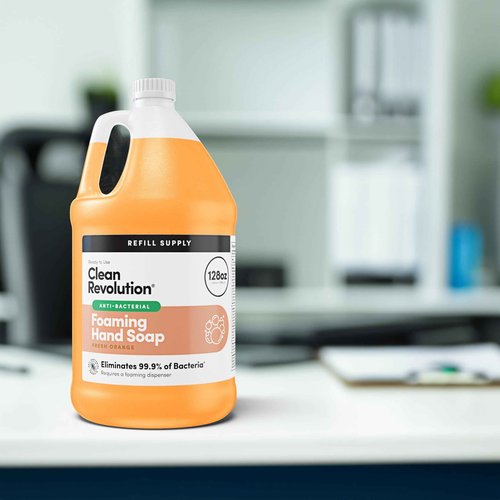 Clean Revolution Antibacterial Foaming Hand Soap Refill, 128 Fl Oz, Fresh Orange Scented - Made in USA (Pack of 4)