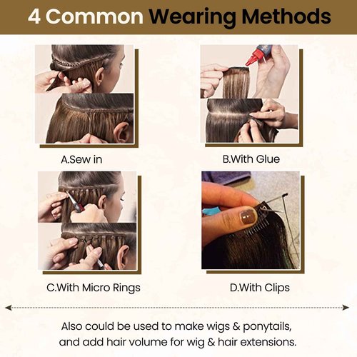 Benafee Balayage Human Hair Weave Bundles 20 Inch Beige Blonde Mix Platinum Blonde Sew in Weft Hair Extensions Real Human Hair for White Hand Tied Weft Remy Hair Extensions Sew in Human Hair Bundles