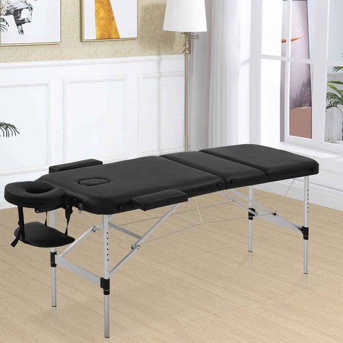 BestMassage Aluminium Massage Bed Portable Massage Table 24 inch Wide Lash Bed Height Adjustable 3 Folding Spa Table with Non-Woven Bag for Spa Footmassage Facial CareSpa Tattoo