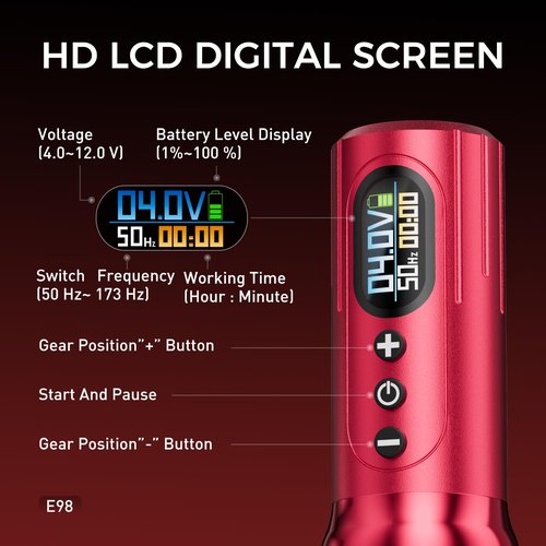 Tattoo Gun,Solong Wireless Tattoo Gun Kit Super Fast Charger with Dual 2000mAh Power Supply