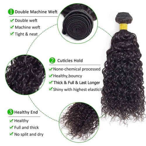 BilltiiWW 26 28 30 Inch #1B Curly Human Hair Bundles Natural Black Curly Bundles Brazilian Remy Weave Hair Extensions Soft and Silky for Women