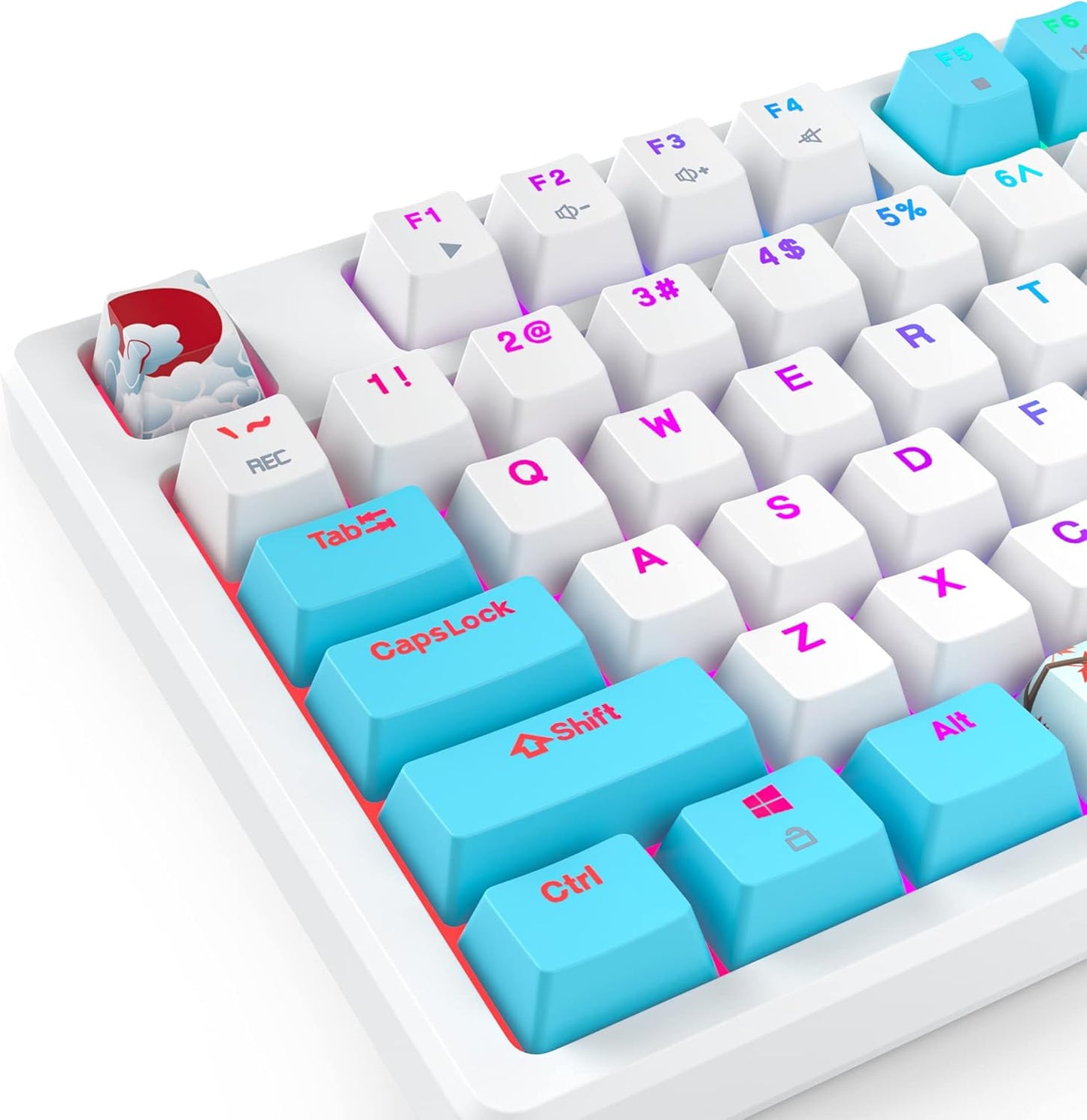 60 Percent Gaming Keyboard Green Matcha Keyboard 61 Keys Wired Mechanical Keyboard Red Switch RGB MDA Keycaps for Windows PC Laptop Gamers(61 Matcha)