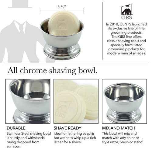 G.B.S Men's Shaving Set- MK34 Double Edge Safety Razor, Bristle Hair Brush, Dual stand, Chrome Shaving Bowl, Natural shave Soap, Leather Razor Case and 10 Blades