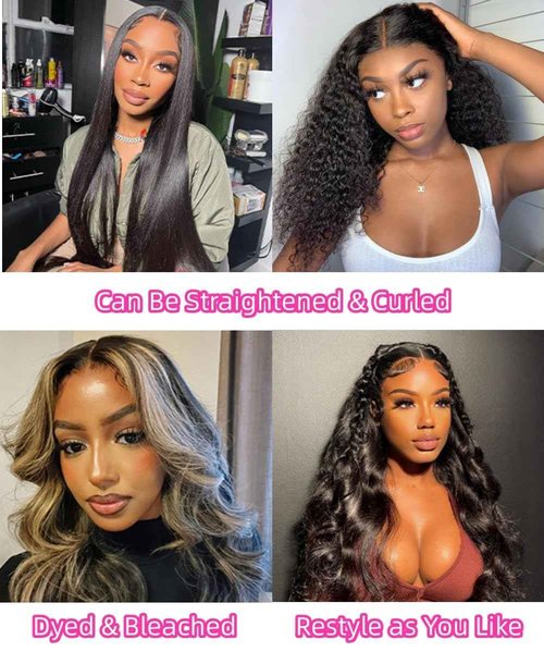 Ladiaryf Body Wave Human Hair Long Brazilian Virgin Hair Bundles - Natural Black Color, Can Be Dyed and Styled - 3 Weave Bundles - Total 300g - 22, 24, 26 Inch
