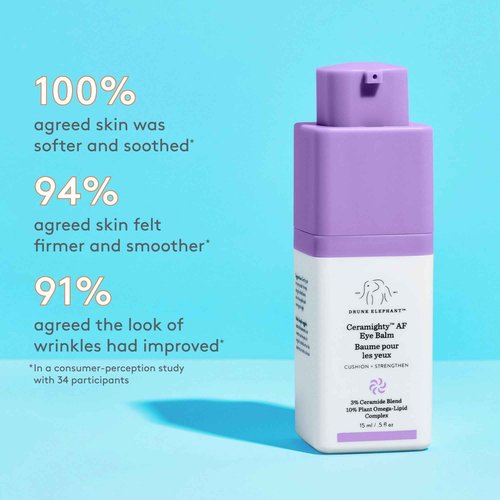 Drunk Elephant Ceramighty AF Eye Balm - 15 ml/.5 fl oz - Moisturizing Eye Cream - Clean Clinical Skincare - Cruelty-Free - Dermatologist-Tested - Free of Essential Oils, Silicones, and Fragrance