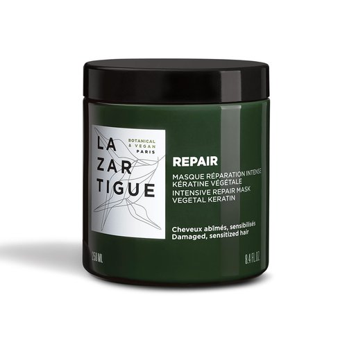 Lazartigue Repair Mask, Vegetal Keratin & Tamarind Seed, Restorative Treatment for Damaged Hair, Vegan, 8.4 Fl Oz