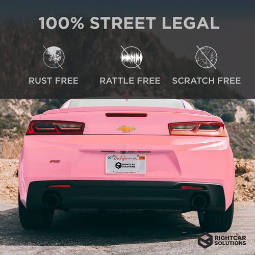 Rightcar Solutions Silicone License Plate Frame | The Original Premium Grade Silicone Car Plate Frame | Rust Proof, Rattle Proof, Weather Proof License Plate Holder (Pink)