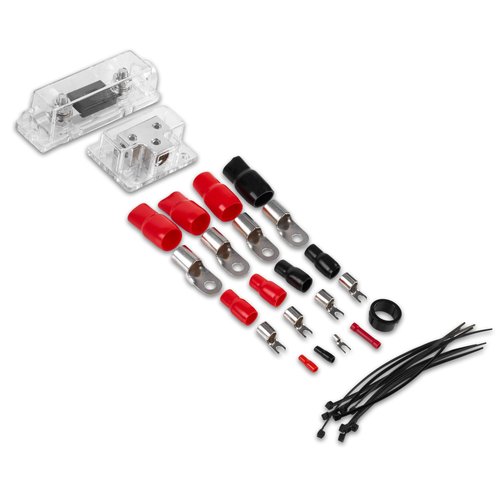 Belva True 1/0 Gauge AWG Premium CCA Dual Amplifier Wiring Kit Without RCA Cable - BPK0D RED