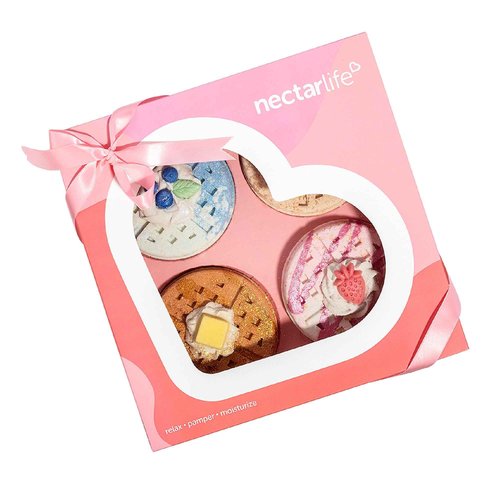 Waffle Bath Bomb Gift Set, Bubble Bath Bath Bomb, Soothing Bath Bomb for Kids, Handmade Bath Bombs, Fizz Bombs for Spa Baths, Valentine's Gift for Women and Teens