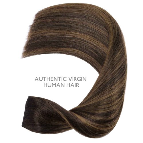 WENNALIFE Wire Hair Extensions (Increase 50% Lifespan) Real Human Hair 16 inch 125g Balayage Dark Brown to Chestnut Brown Remy Hair Invisible Transparent Wire Fish Line Straight Reusable Natural