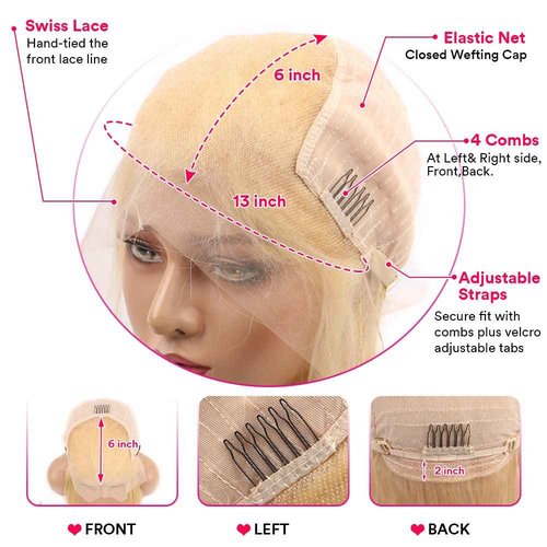613 Lace Front Wig Human Hair 13x6 Transparent Lace, Blonde Lace Front Wigs Human Hair, 28inch Straight 613 HD Lace Frontal Wig Pre Plucked with Baby Hair for Women, 180% Density Blonde Wig Human Hair
