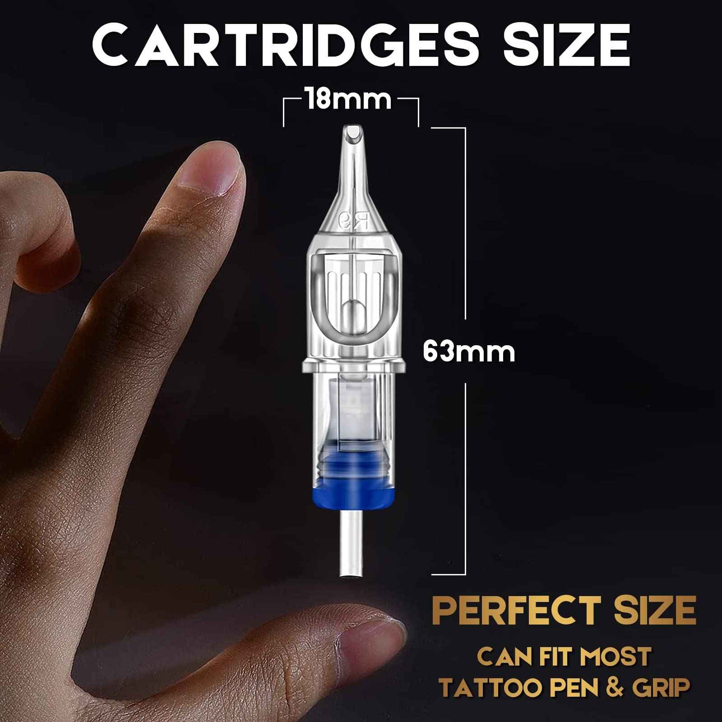 Jconly 100pcs Tattoo Cartridge Needles Mixed Size 3RL 5RL 7RL 9RL 3RS 5RS 7RS 9RS 7M1 9M1 for Line Shader Magnum…