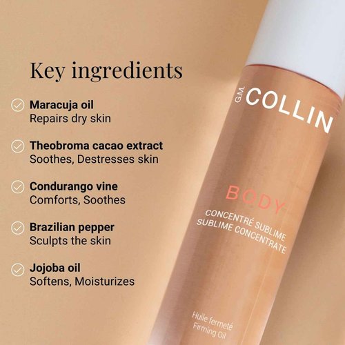 G.M. COLLIN Sublime Concentrate | Moisturizing Body Oil with Cocoa, Jojoba, and Vitamin E for Dry Skin