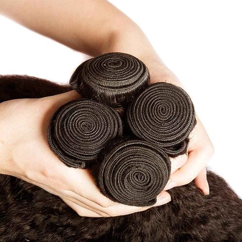 FuivJuix #4 Brown Bundles Yaki Straight Bundles Human Hair 34 34 34 Inch Brazilian Virgin Hair Chocolate Kinky Straight Bundles Human Hair Extensions 3 Bundle 50 Gram Per Bundle