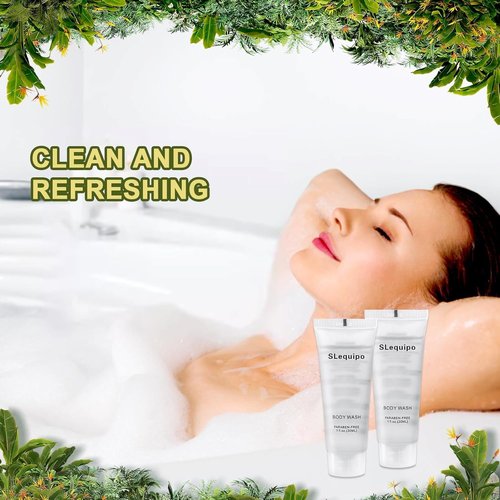 SLequipo Travel Size Body Wash (1 fl oz, 200 Pack), Refreshing Hotel Body Wash, Mini and Small Size Body Wash Guest Hotel Toiletries in Bulk