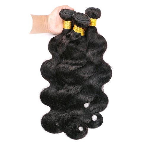 DaiMer Brazilian Body Wave Virgin Hair Weave 3 Bundles 16 18 20 inches Body Wave Human Hair Extensions Unprocessed Hair Weft