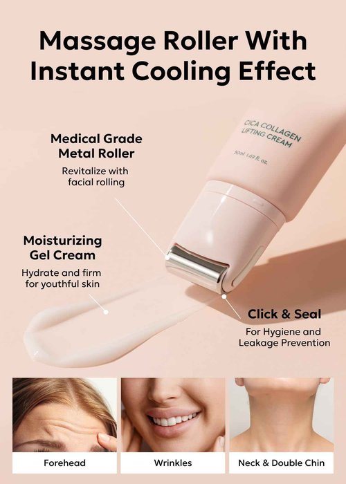 [K-Beauty] Bewants Centella Asiantica Collagen Lifting Cream(1.7 fl oz), Roll-On Eye Serum Stick and Eye Cream