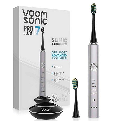 Voom Sonic Pro 7 Electric Toothbrush for Adults, Sonicare Electric Toothbrush with 40000 VPM w/ 5 Deep Clean Modes, Rechargeable Toothbrushes Fast Charge 4 Hours Last 8-Weeks