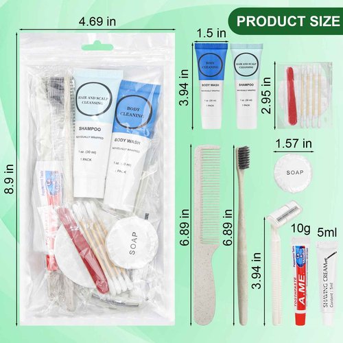 Toiletry Kits Homeless Personal Hygiene Care Package Kits Supplies In Bulk, Disposable Travel Size Essential Women Men Toiletries Set for Hotel, Charity, Camping, Travel (60 Pack)