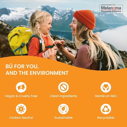 BU SPF 50 Fragrance Free Kids Sunscreen Spray for Face and Body, TSA Travel Size Sunscreen, Clear Non Aeorsol Spray, Non Greasy, Water Resistant and Oil Free, 3.3 oz (3-pack)