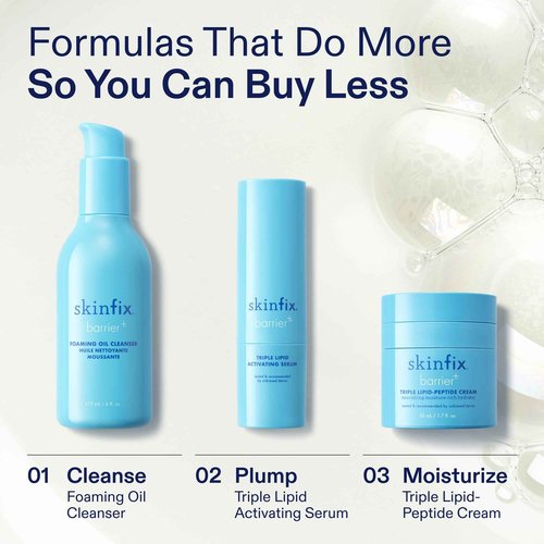 Skinfix Triple Lipid-Peptide Cream - 3.3 oz - Rich Face Moisturizer with Hyaluronic Acid - Hydrates & Restores Dry, Sensitive Skin - Non-Comedogenic, Fragrance Free, Vegan, Cruelty Free