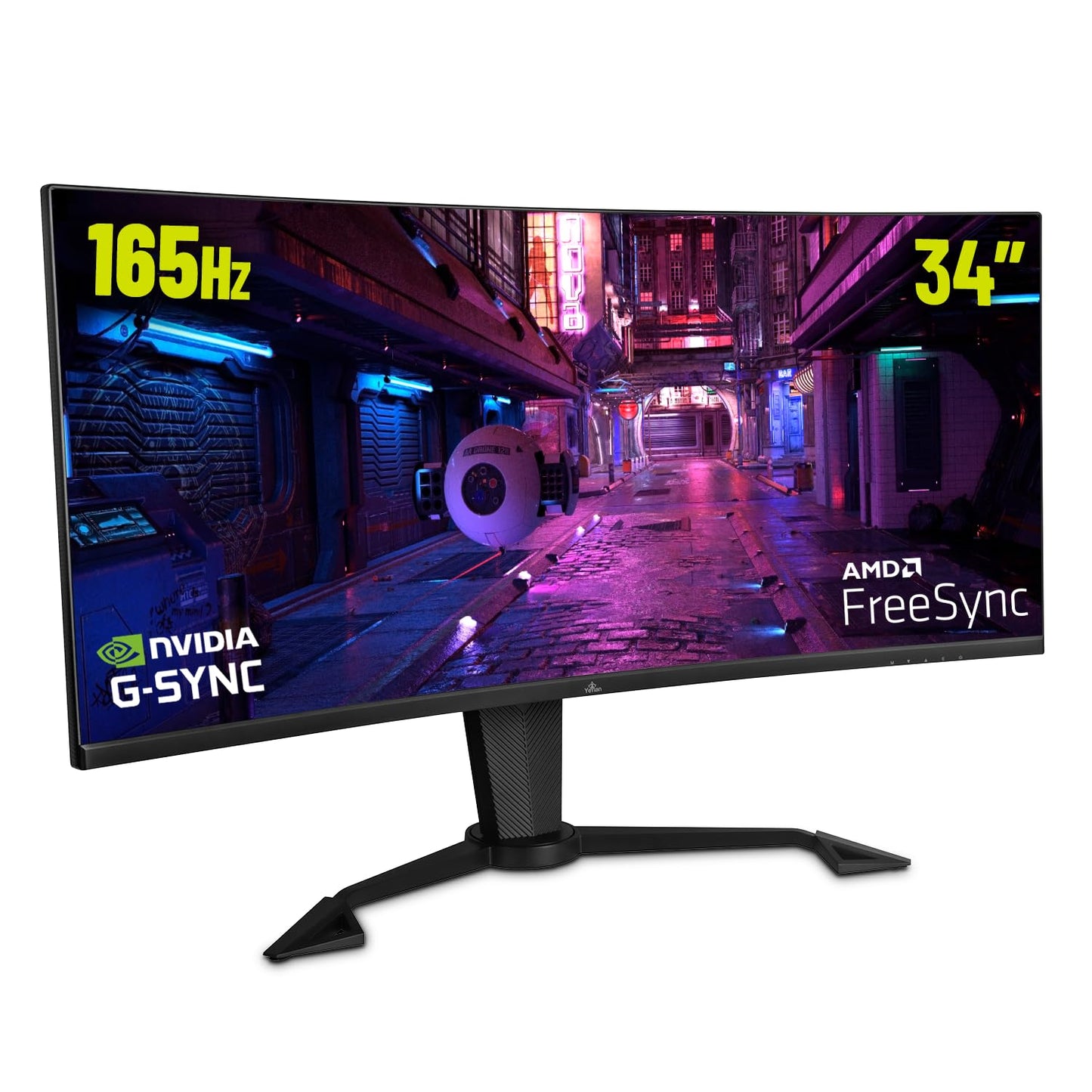 34 inch Ultrawide Curved Gaming Monitor, WQHD 3440X1440 Resolution165 Hz 1ms 1500R VA Screen PC Monitor, YEYIAN Sigurd 4000 2K Monitor, 21:9 PIP/PBP 178° Viewing Angle 121% sRGB 16.7M, Tilt Adjustable
