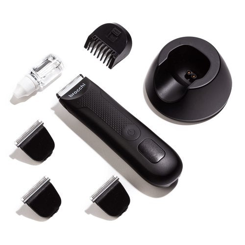 Brocchi Cutting Edge USB Waterproof Face & Body Hair Trimmer - Electric Razor for Men - Beard & Nose Hair Trimmer - Waterproof Hair Clippers - USB Charger (3x Blades)