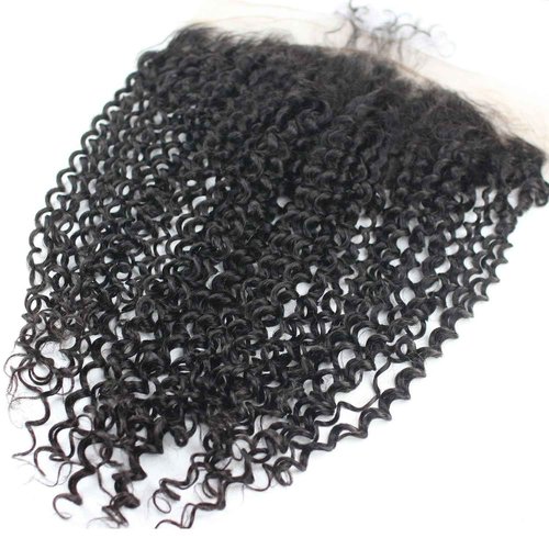 Dreambeauty Transparent Lace Color 13×6" Lace Frontal Closure Kinky Curly Free Part Brazilian Remy Human Hair Pre-Plucked Natural Hairline Lace Frontal Closure with Baby Hair Natural Color (12 Inch)