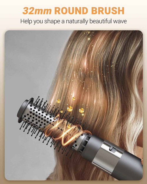 IBAYS Hair Dryer Brush 6 in 1 Professional Hot Air Styler, 110,000 RPM High-Speed Negative Ionic Hair Dryer, Auto Wrap Curler Frizz-Free Blow Dryer Brush for Curling Volumizing Straightening Styling