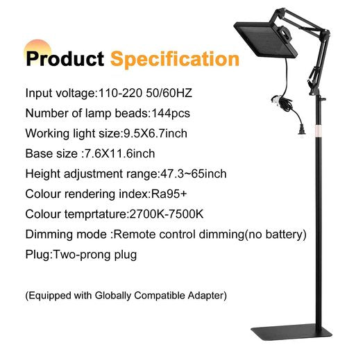 Tattoo Light Kits: Polarized LED Tattoo Work Light with Tattoo Vision Lenses and Extra Frame for Eliminating Shadows, High Definition,Equipped with 360°Tattoo Lights Stand