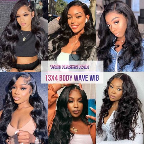 Body Wave Lace Front Wigs Human Hair Pre Plucked 13x4 HD Transparent Lace Frontal Wigs Human Hair 26 inch 150 Density Glueless Human Hair Wigs for Black Women Natural Color