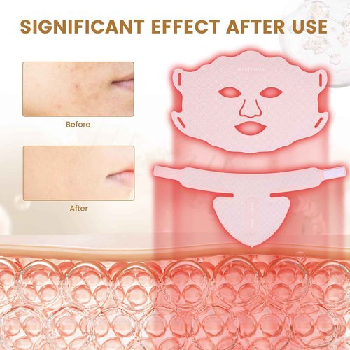 Red Light Therapy for Face and Neck, Led Face Mask Light Therapy, 7 Colors Light Therapy for Face & Neck, Red Light Therapy Mask for Skin Improve, Firm and Sooth, Professional Skin Care at Home