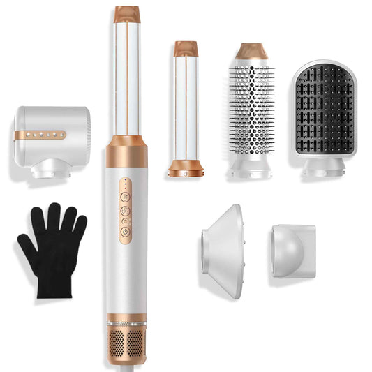 Hair Dryer Brush 7 in ONE, Detachable Fast Drying, Volumizing, Curling, Straightening, Ionic Hair Dryer with Diffuser, Powerful Blow Dryer Brush with Auto- Wrap Curler, Hair Styling Tools Storage Case