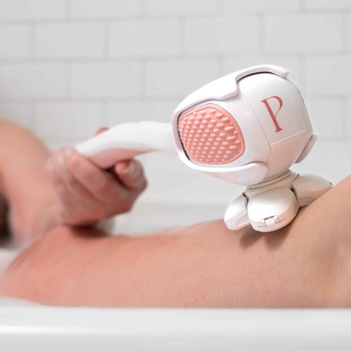 PosheEra Self-Care Shave Kit | Friction-Fit Handle for Easy Reach & Comfort | 3 & 5 Petal Shave Heads | USB Charging | Smooth
