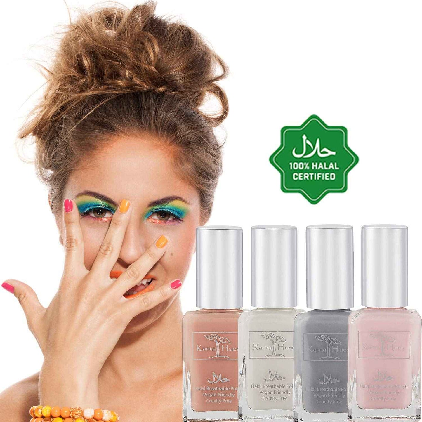 karma organic Beautiful Halal Nail Polish Set- Non-Toxic Nail Art, Vegan and Cruelty-Free Nail Paint