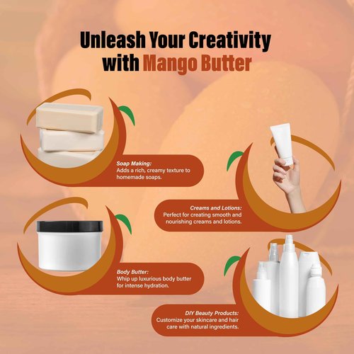 Raw Mango Butter 10 lbs. Bulk Wholesale 100% Pure Natural Unrefined - Great for Skin, and Hair Growth. DIY Soap Making, Body Butters, Lotions and Creams.