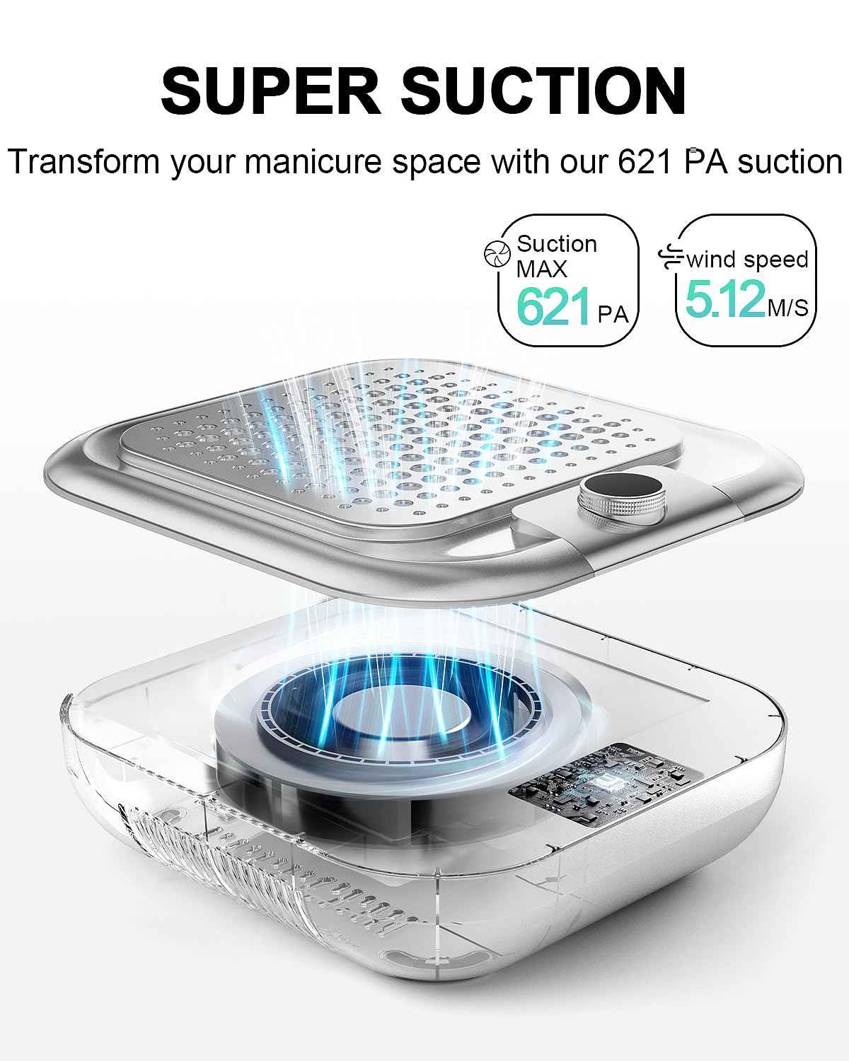 L'UGX Professional Nail Dust Collector with White Gel Nail Polish 15ml