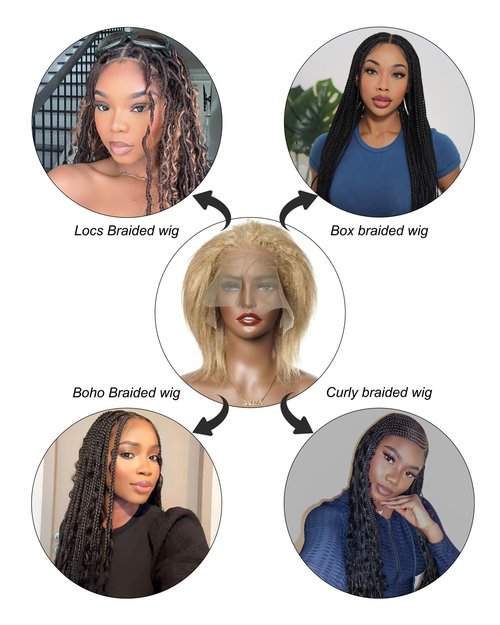 JALIZA Full Lace Wig Cap Real Swiss HD Lace Braided Wig Base for Women and Men - Blend