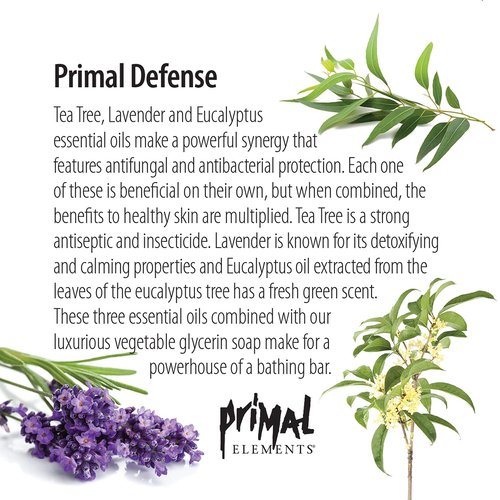 Primal Elements Soap Loaf Primal Defense, Slice In Multiple Bars Tea Tree, Lavender, and Eucalyptus Essential Oils 5.5 Pounds