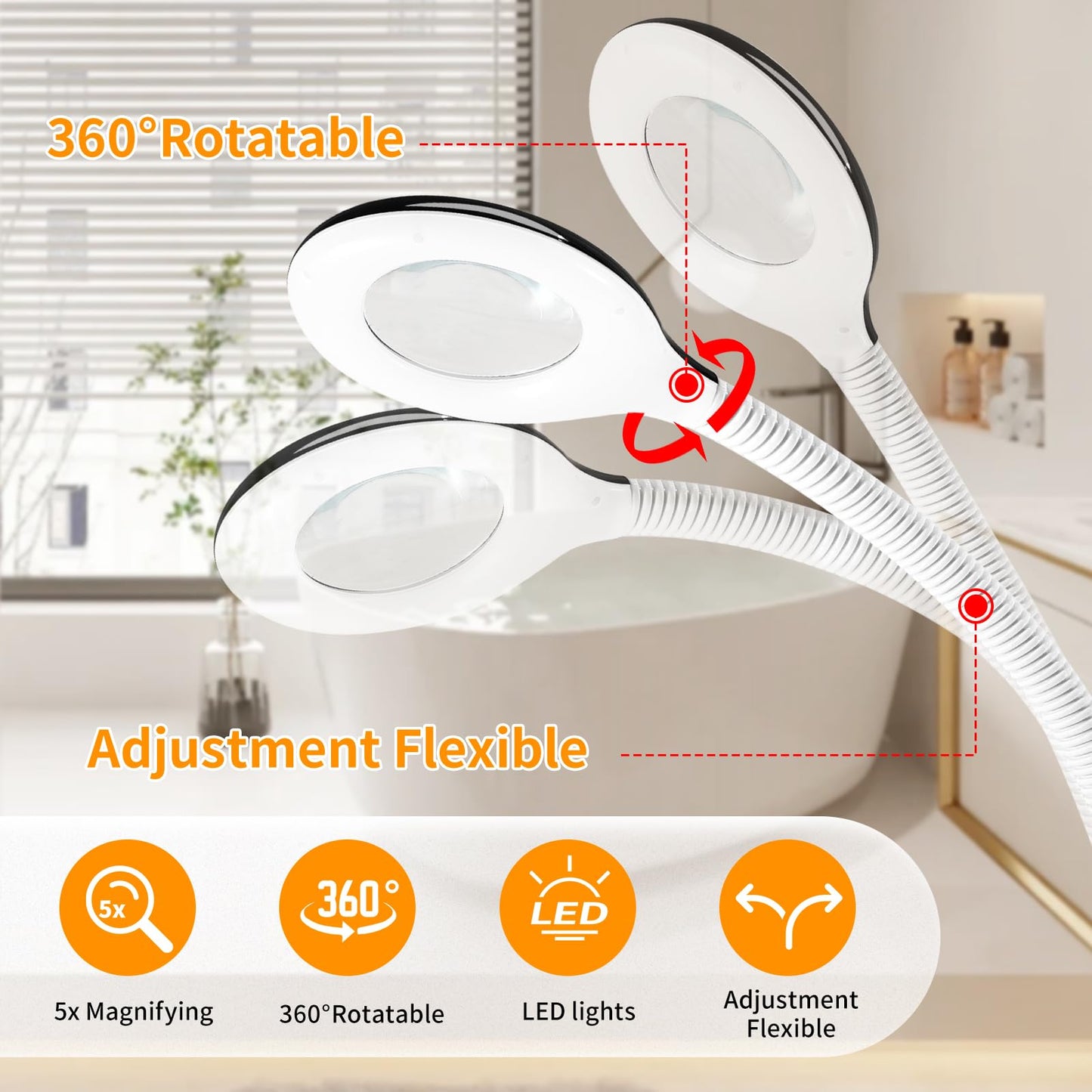 Professional Facial Steamer, 2 in 1 Facial Steamer with 5X Magnifying Lamp, Ozone Face Steamer, Suitable for Home or Beauty Spa Use