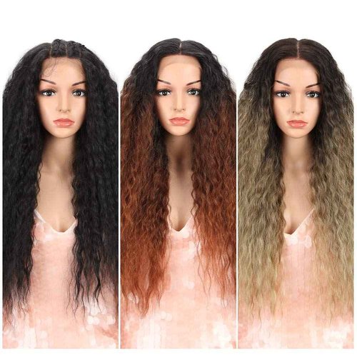 Style Icon Easy-360 Lace Wigs 29” Free Part Lace Frontal Wigs Synthetic Wigs Black Lace Wig Density 130%(29", 1B)